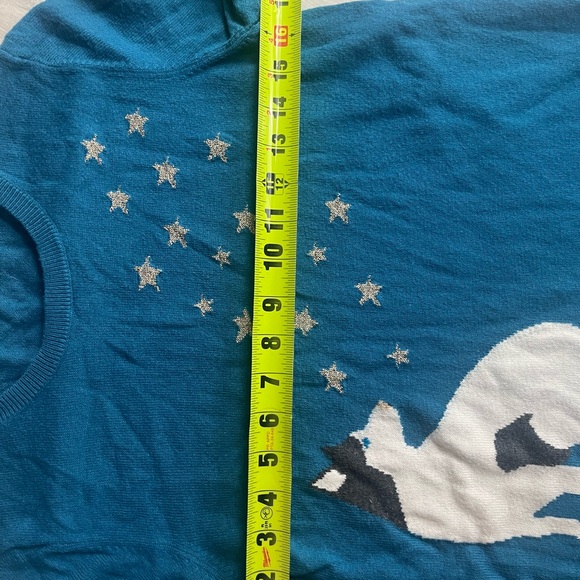 Blue Sweater with Fox and Stars Design - Picture 5 of 6